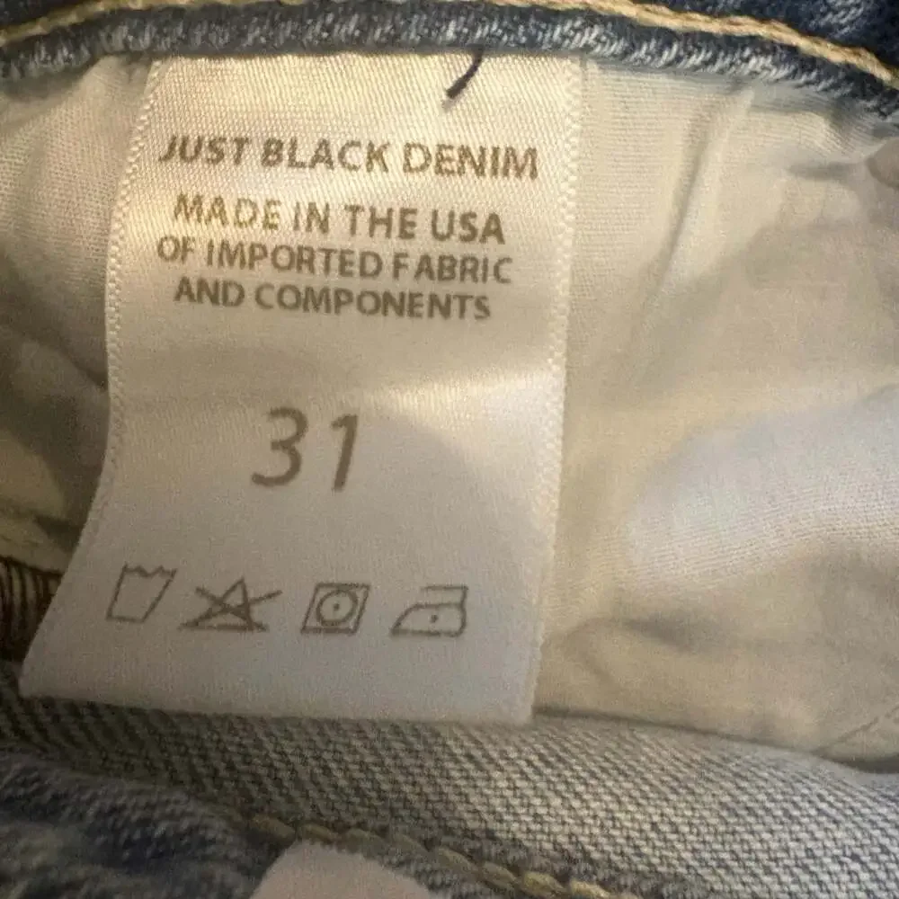 Just Black Denim High Rise Slim Cropped Bootcut Jeans 31 Light Wash NWT - Picture 5 of 7